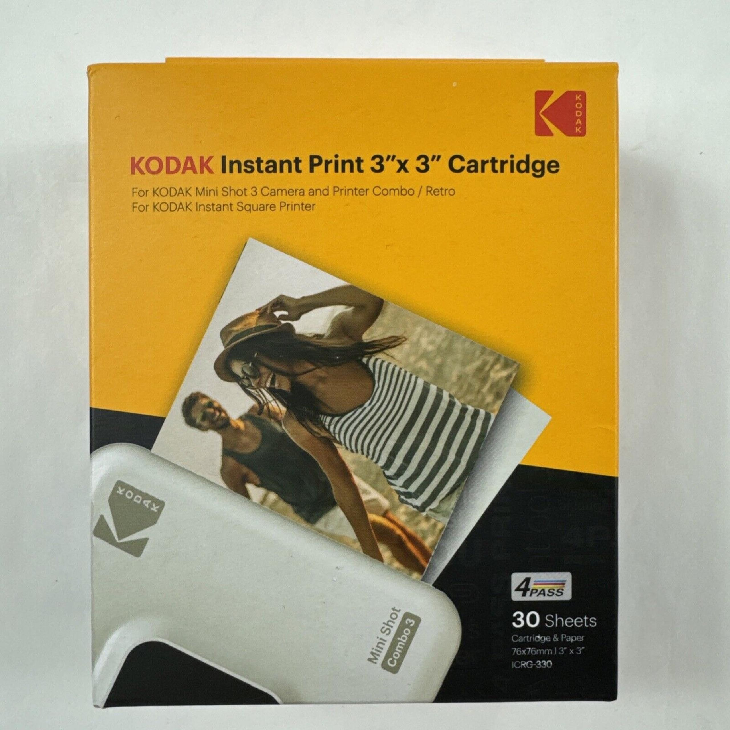 KODAK Instant Print 3"x 3" Cartridge 30 Sheets For Mini Shot 3 Camera NEW