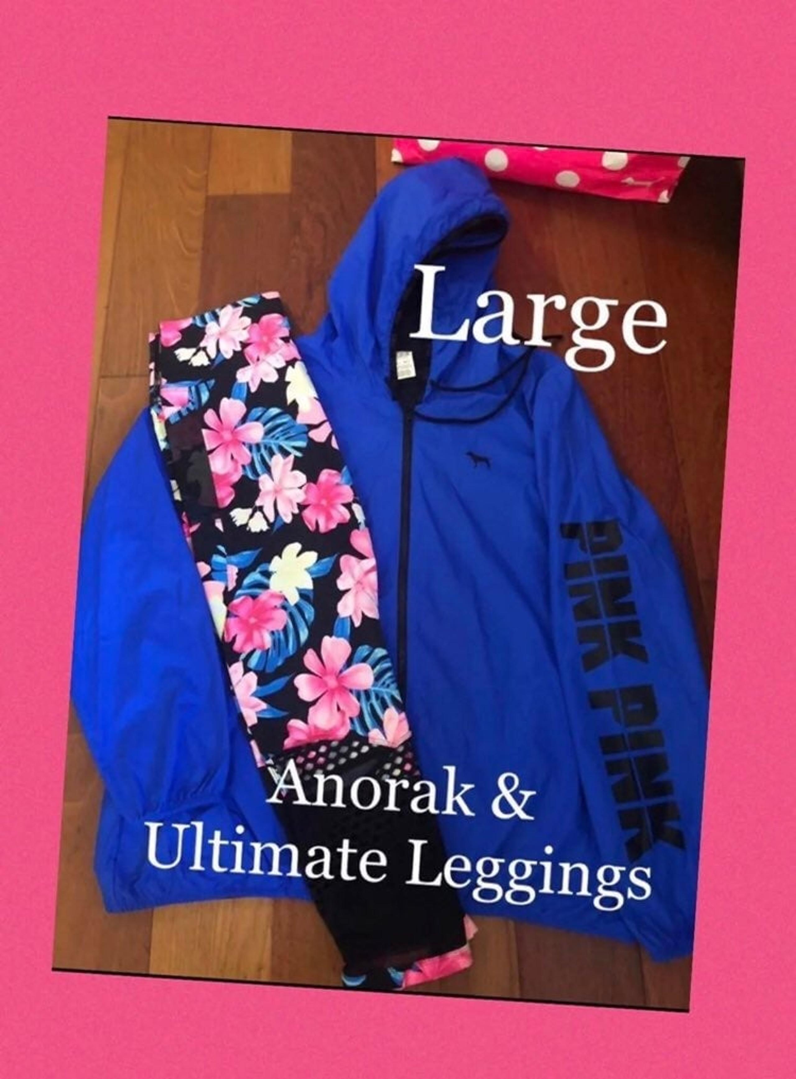 VS PINK Lined Anorak & Floral Leggings SET - LARGE