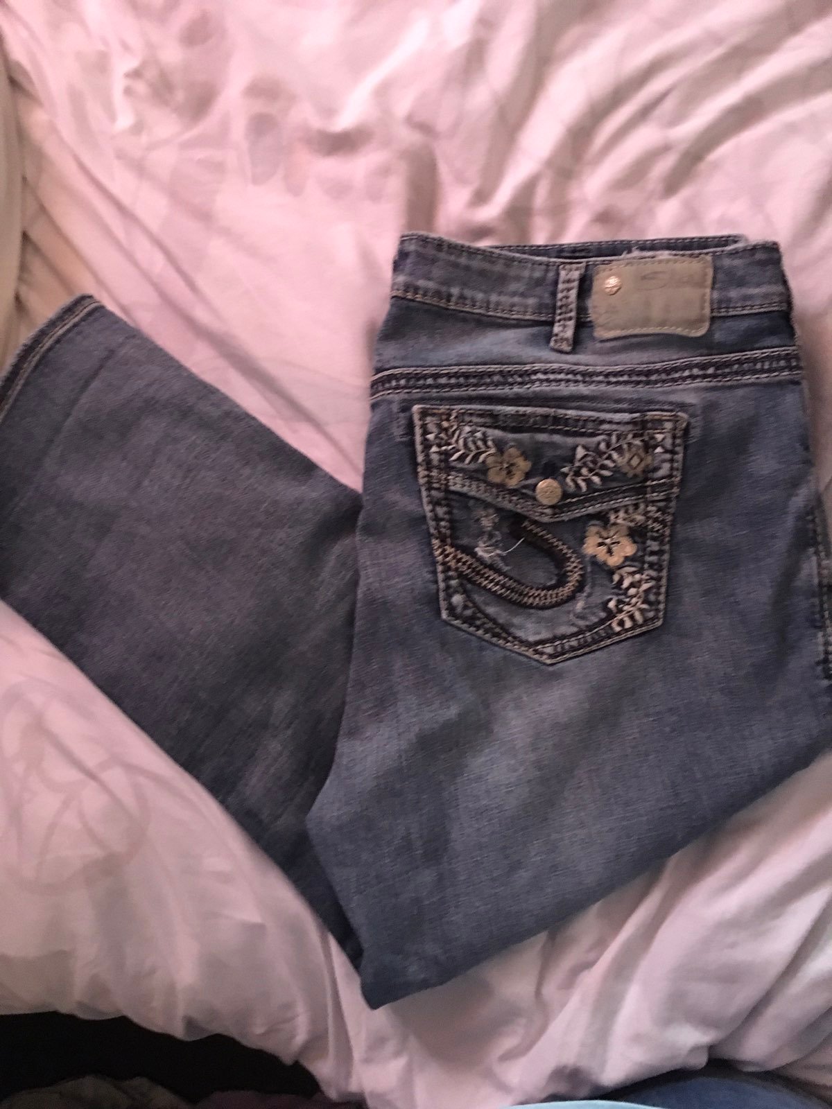 Silver denim capri size 20 xuper stretch suki style
