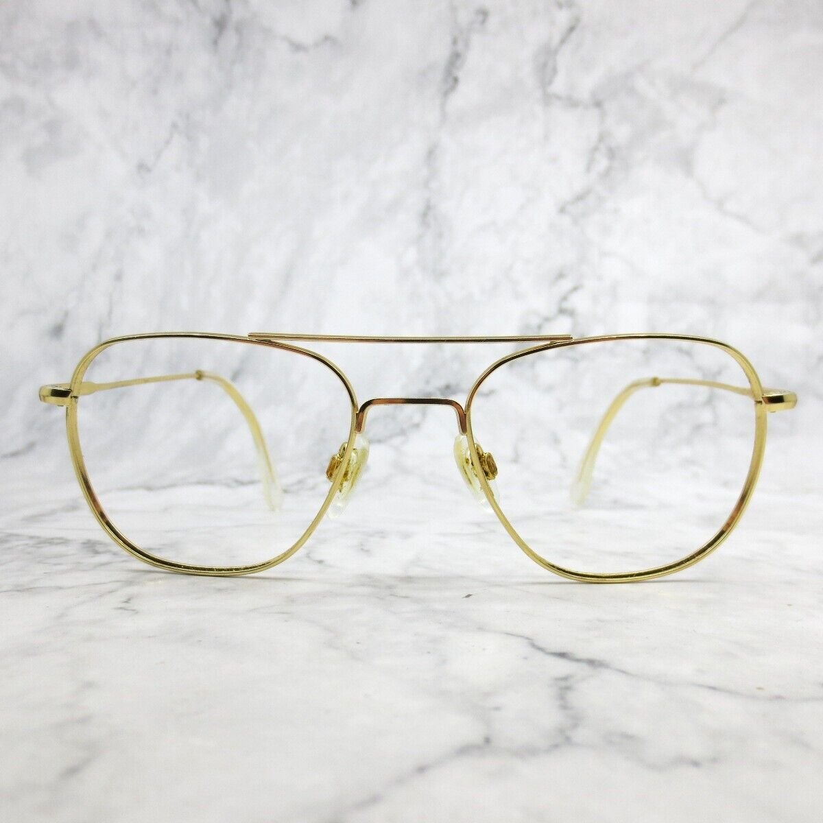 American Optical 5 1/2 Original Pilot Sunglasses Gold Aviator Frame 50-20-140