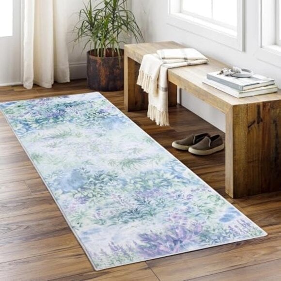 New 2x6 Washable Non-Slip Kitchen Floral Long Rug Ultra Soft with Rubber Backing