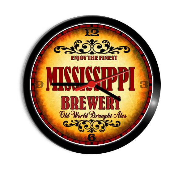 MISSISSIPPI BREWERY BEER WALL CLOCK