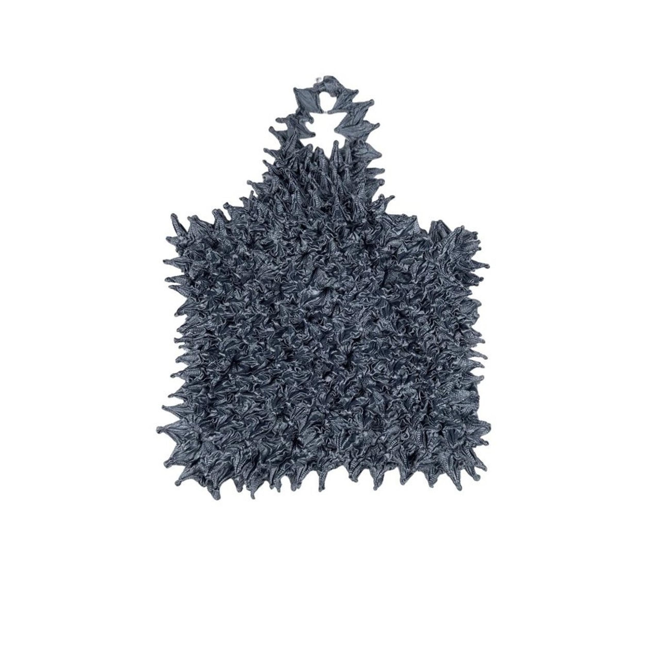Zara Textured Halter Neck Crop Top in Blue Gray