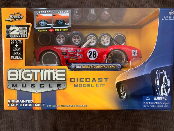 Jada Toys BIGTIME Muscle 1:24 Scale 1965 Shelby Cobra 427 S/C Model Kit Red RARE