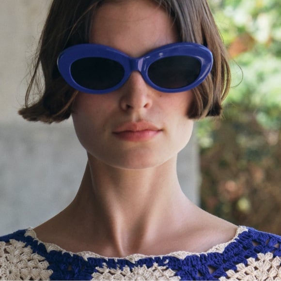 NWT Zara Woman Accessories Blue ACETATE SUNGLASSES