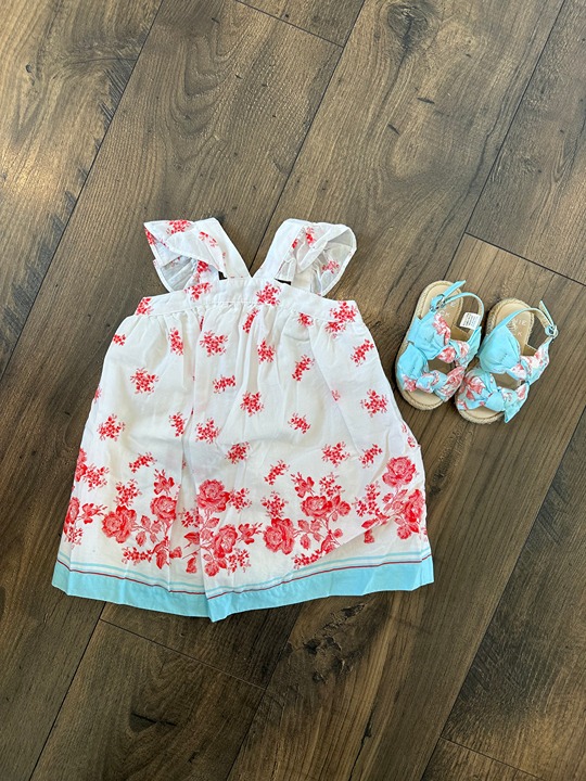 Janie & Jack Floral Dress with Sandals