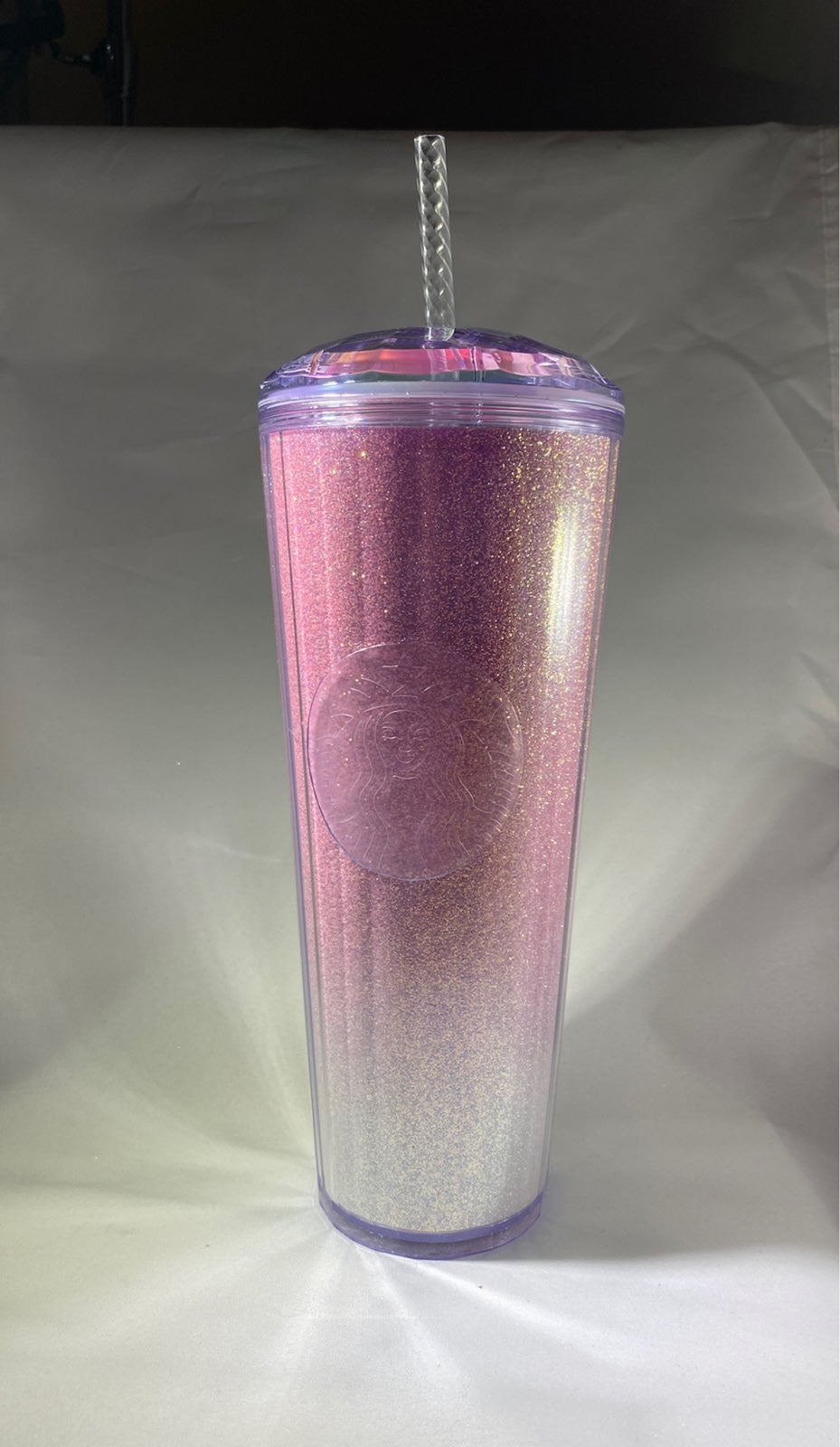 Starbucks Pink Glitter Gradient Dome Tumbler