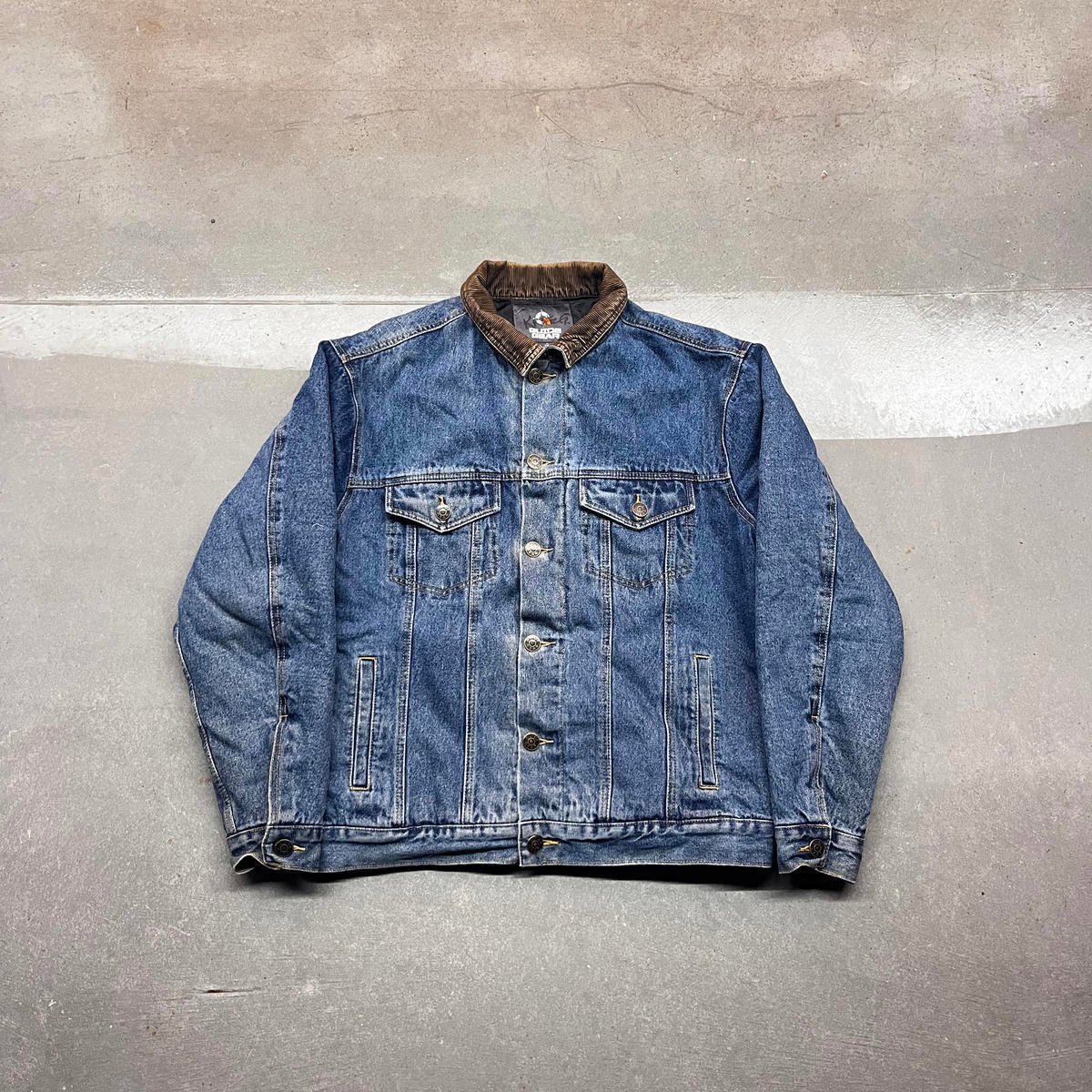 y2k Guide Gear Faded Denim Quilted Jacket