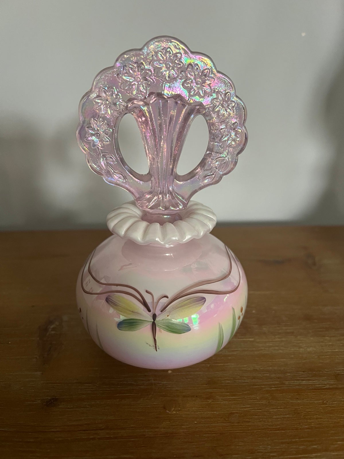 Fenton limited edition #1152 Dragonfly Perfume Bottle