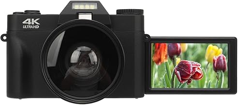 4K Digital Camera 180Â° Rotating Screen, Vlog Camera Autofocus 16x Digital Zoo