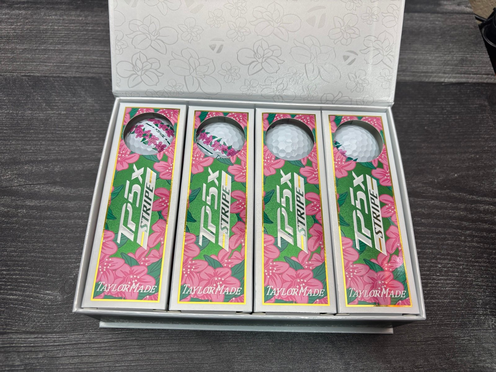 Dozen Taylormade TP5x Azalea Stripe Masters Themed Limited Edition Golf Balls