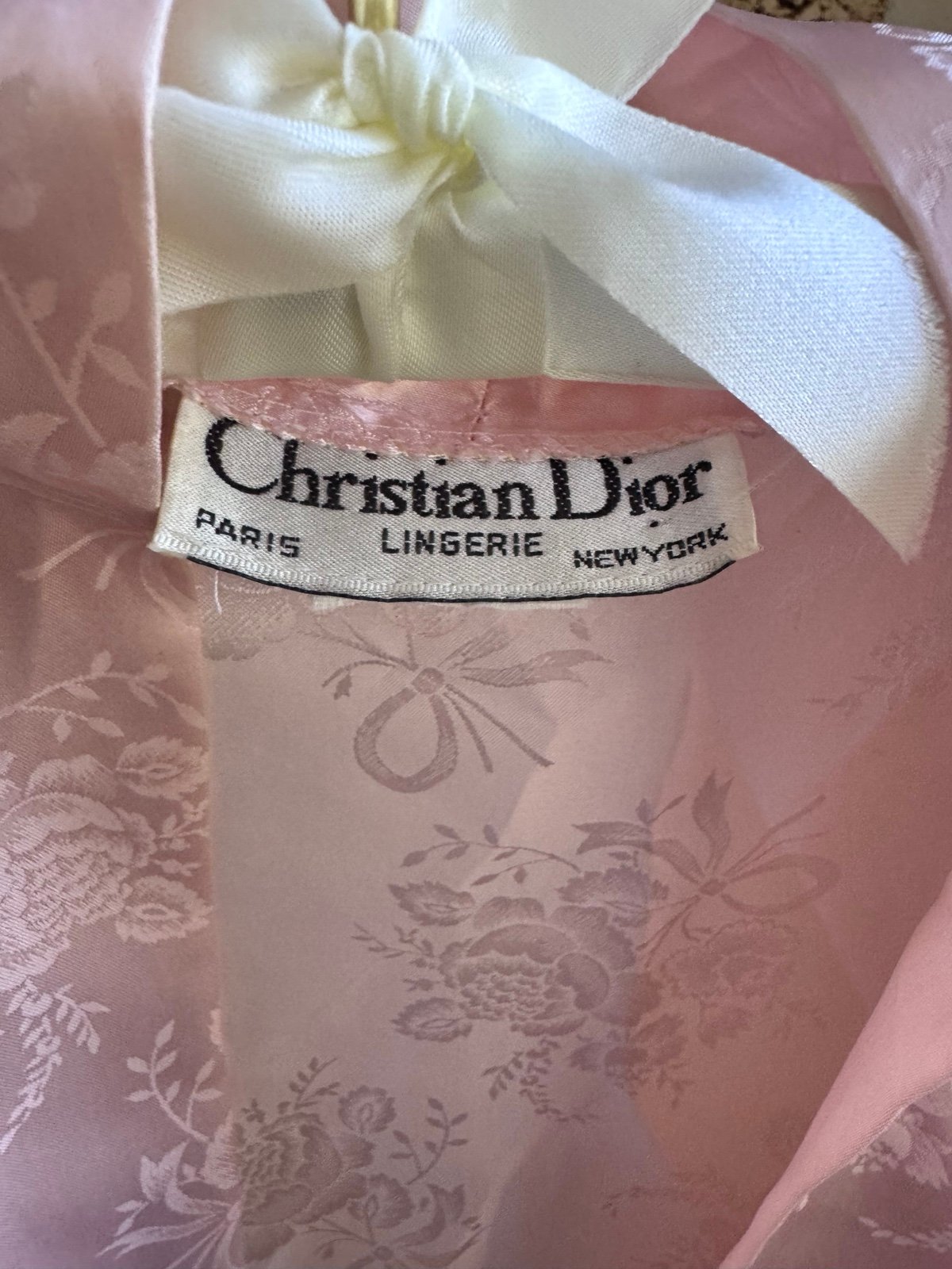 Vintage Christian Dior Lingerie Pink Bathrobe/Kimono