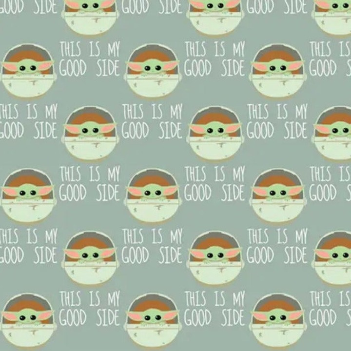 2 yards of Cotton Baby Yoda Fabric Grogu Fabric Mandalorian Fabric