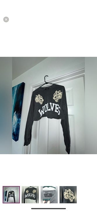 EUC Darc Sport Wolves Cropped Long Sleeve Top