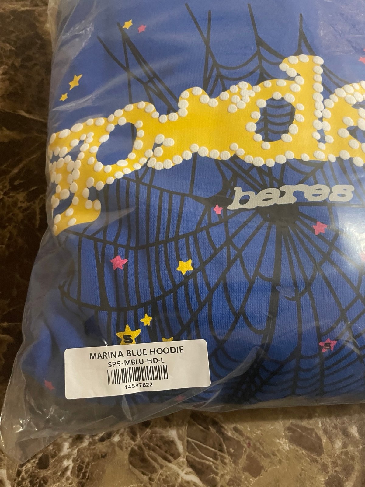 Marina blue sp5der hoodie