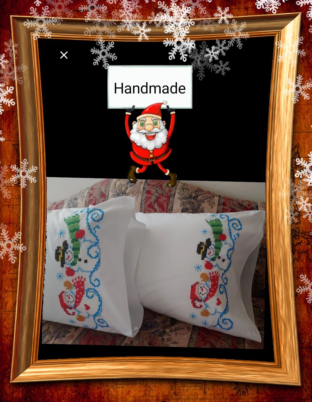 Christmas snowman pillowcase set