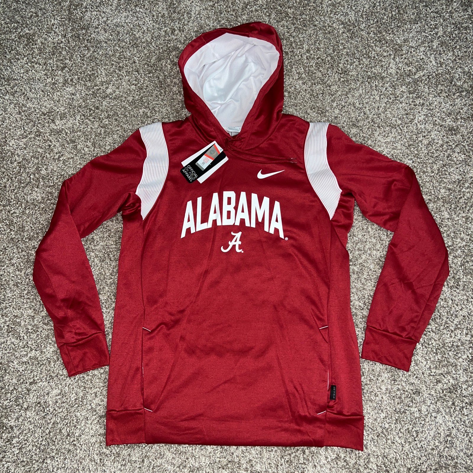 Nike Alabama Therma Fit On Field Red White Pullover Hoodie Jacket Men’s Size M