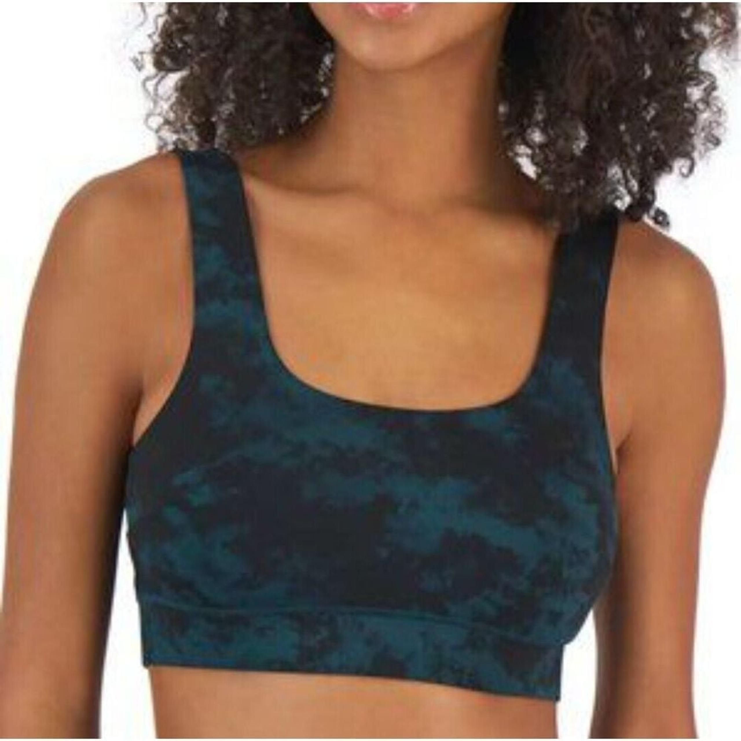 Jenni Bralette Bra Women M Black Green Tie-dye Square-Neck Sporty Activewear