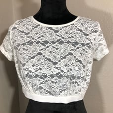 Torrid Lace Crop Top White Size 0