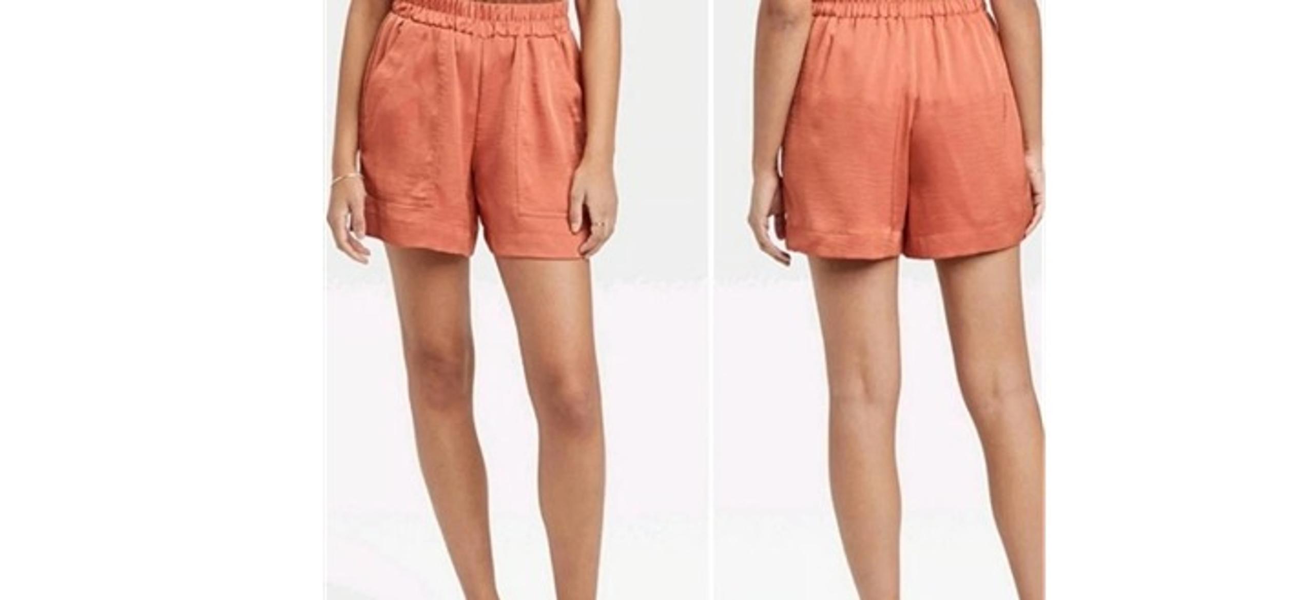NWT Women's High-Rise Satin Pull-on Short a New Day Orange S Small