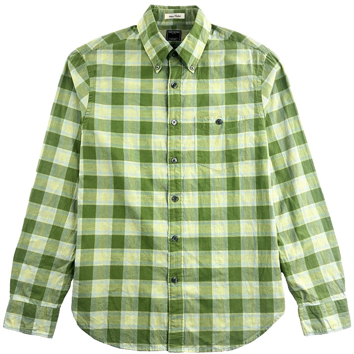 Todd Snyder Madras Check Shirt Men’s M Blue Green Button Collar LS Old Money