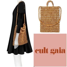 Cult Gaia Riya Beaded Bamboo And Wood Tote