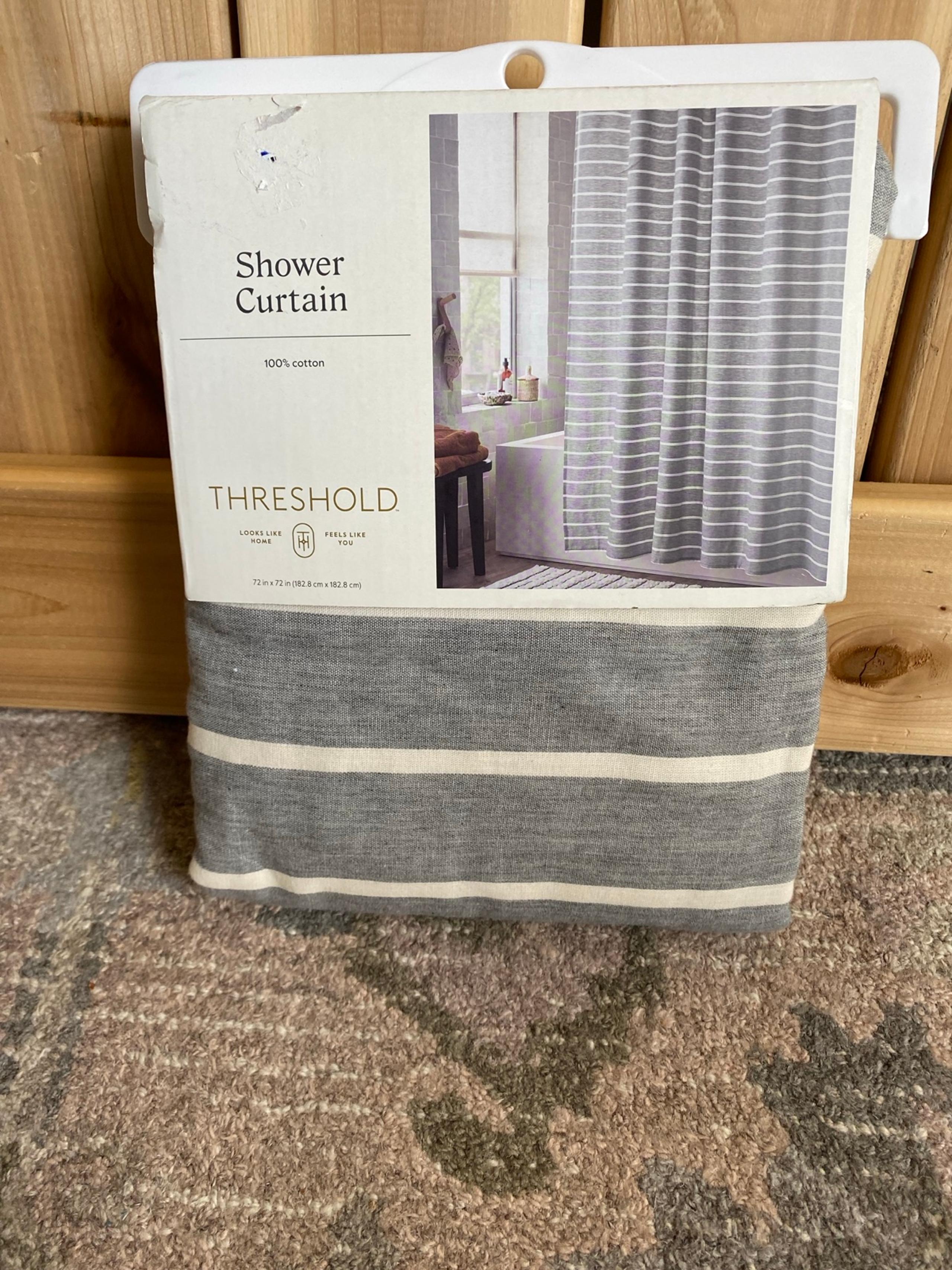 Threshold Gray striped Shower Curtain
