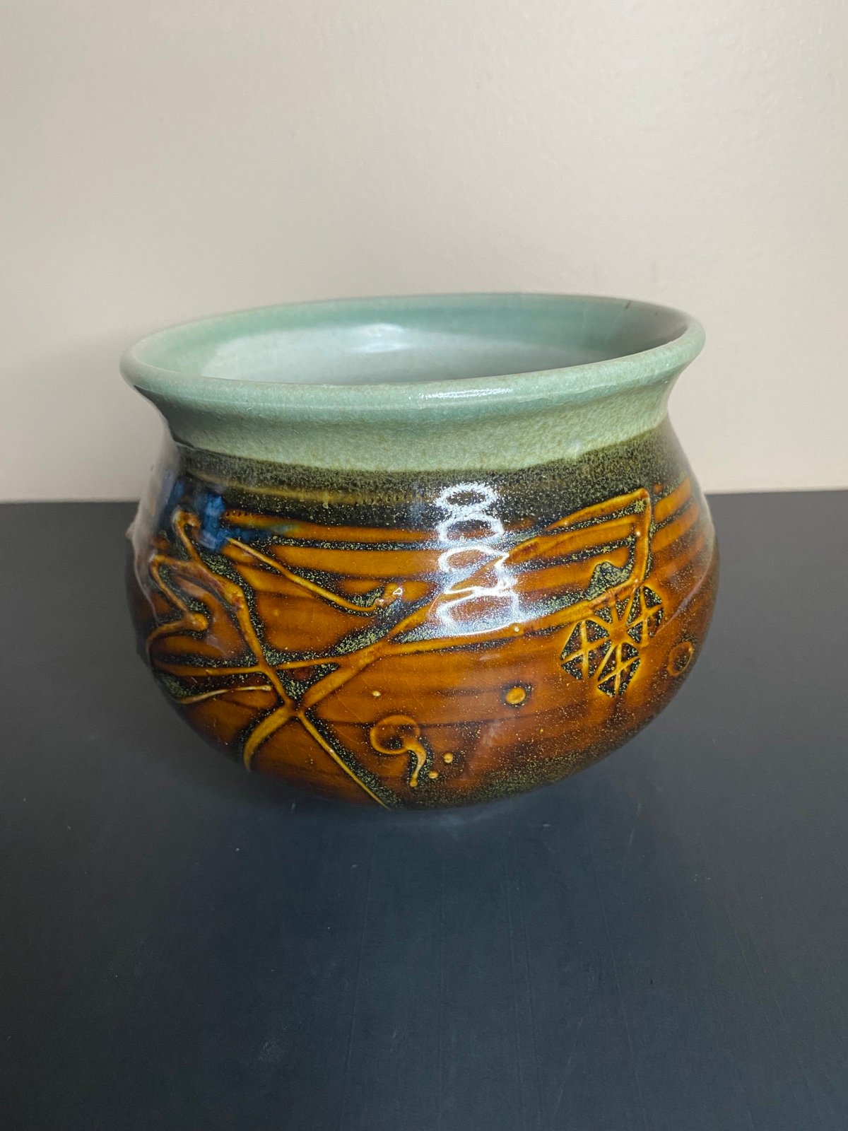 Scott Frankenberger Studio Art Pottery Vase Bowl 5x5”