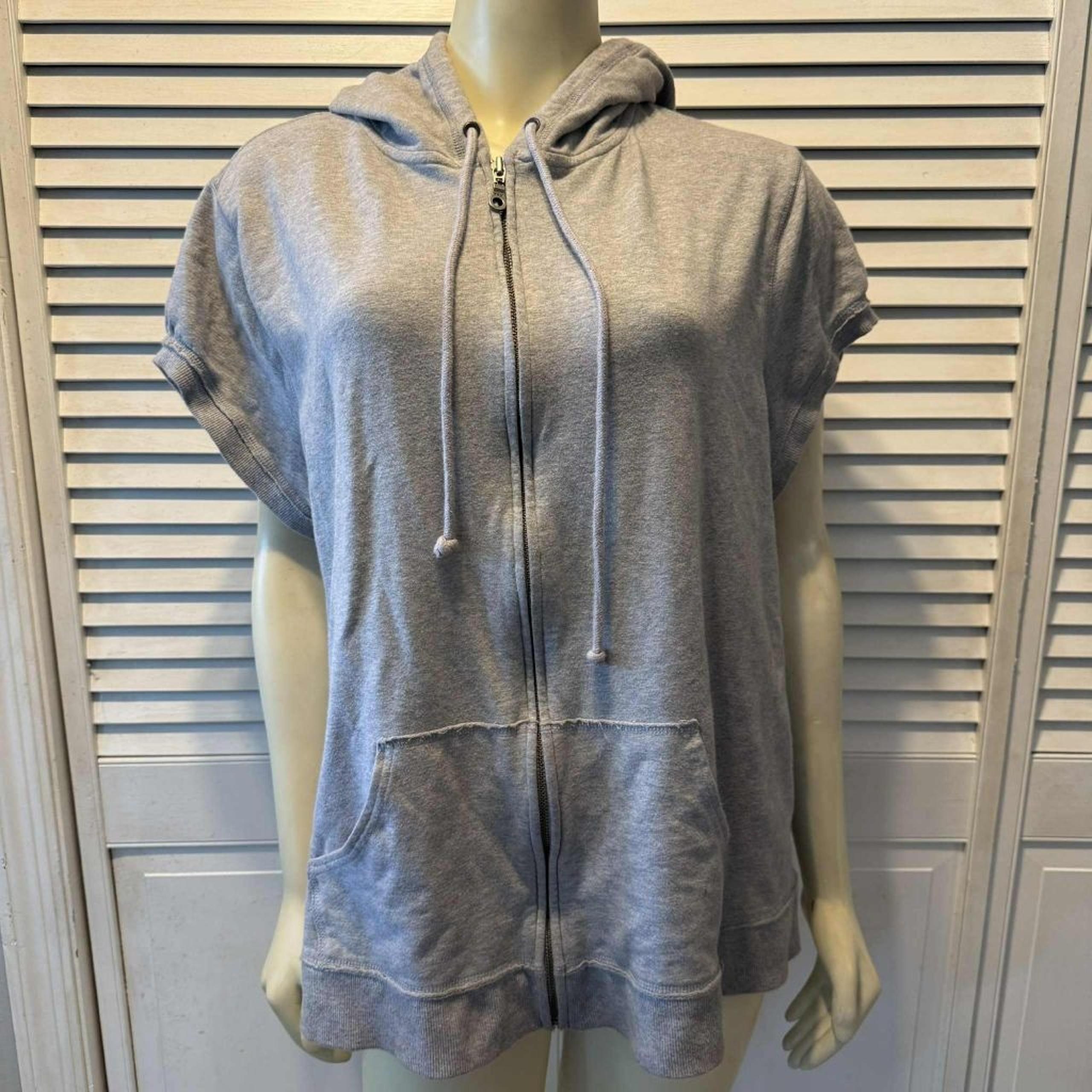 Women's Sonoma Gray Short Sleeve Zip Up Hoodie Size 3X