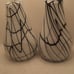 Vintage Black and White Lamp Shade, Mid Century Modern Set of 2