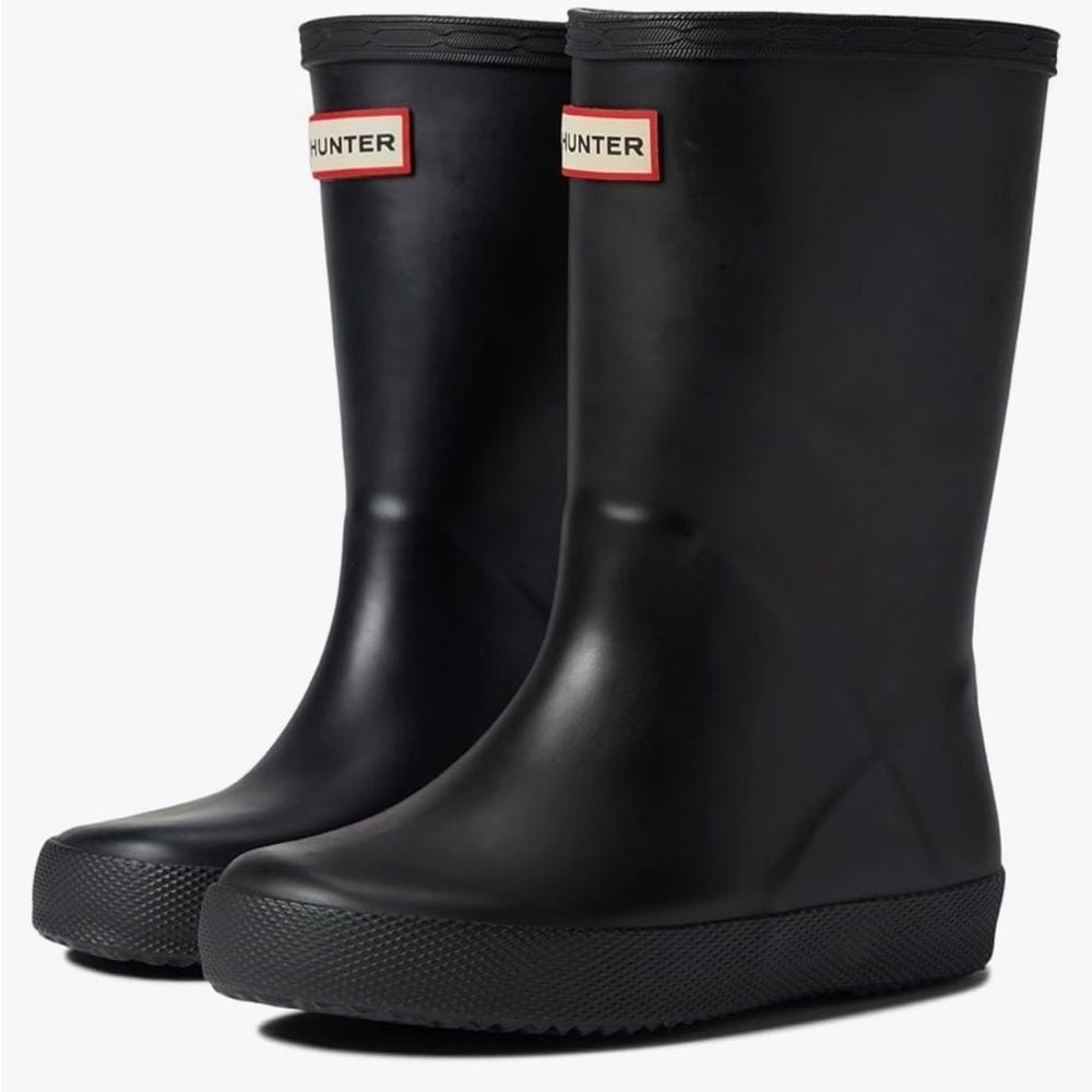 Kids First Classic Black Hunter Rain Boots Sz 7-8