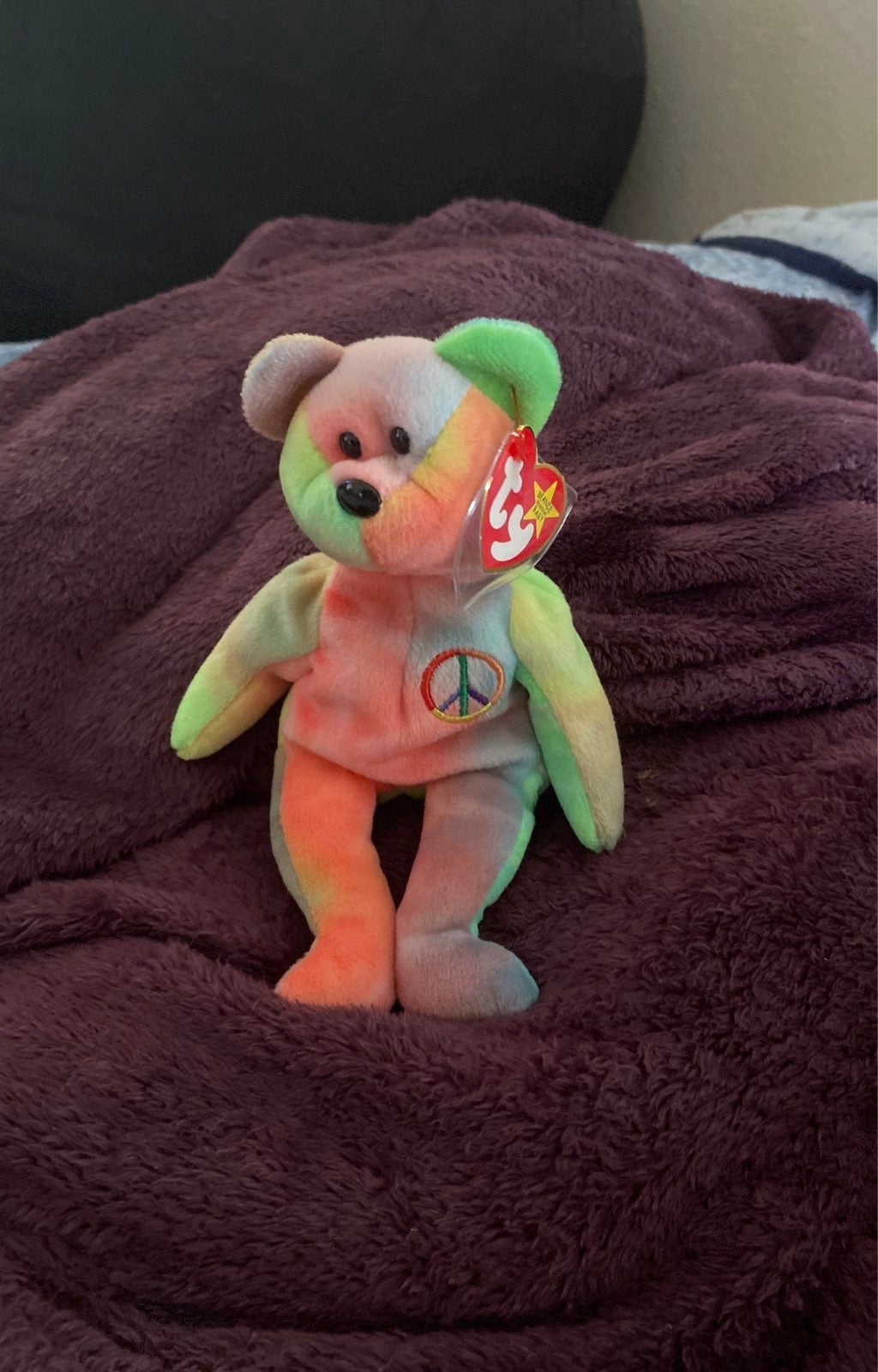 Ty Beanie Babies Peace The Bear