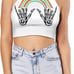 Printed High Neck Crop Top