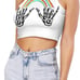 Printed High Neck Crop Top