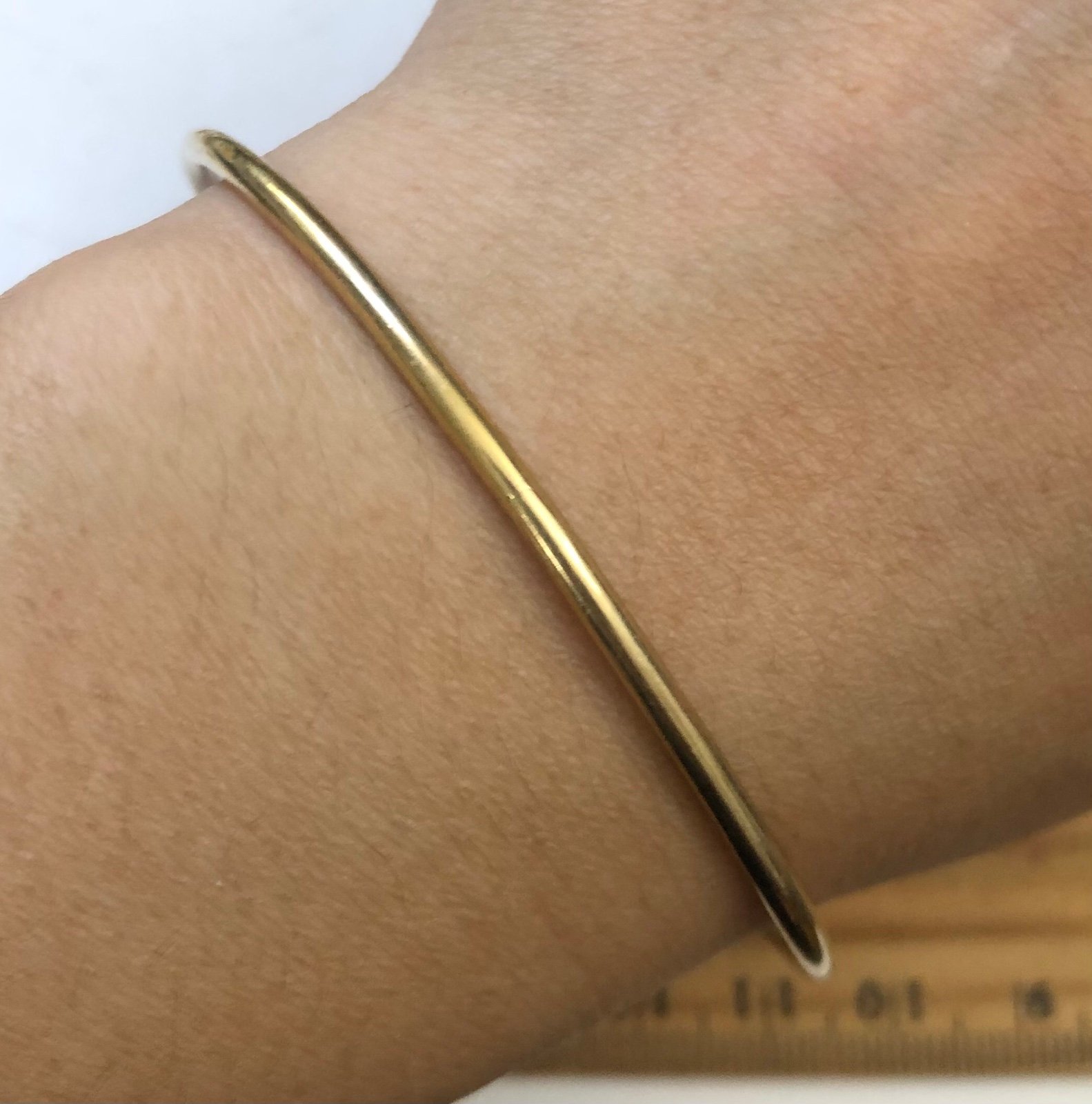 Antique 2.5mm wide 12k gold filled simple plain bangle bracelet