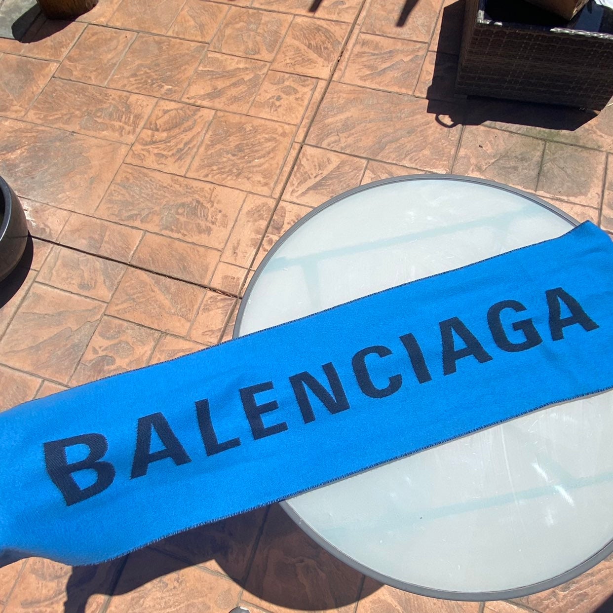 BALENCIAGA LOGO JACQUARD WOOL SCARF
