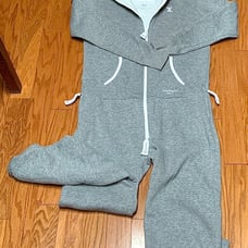 Adult Unisex Small Heather Grey Original Norwegian ONE PIECE Sweatsuit Romper