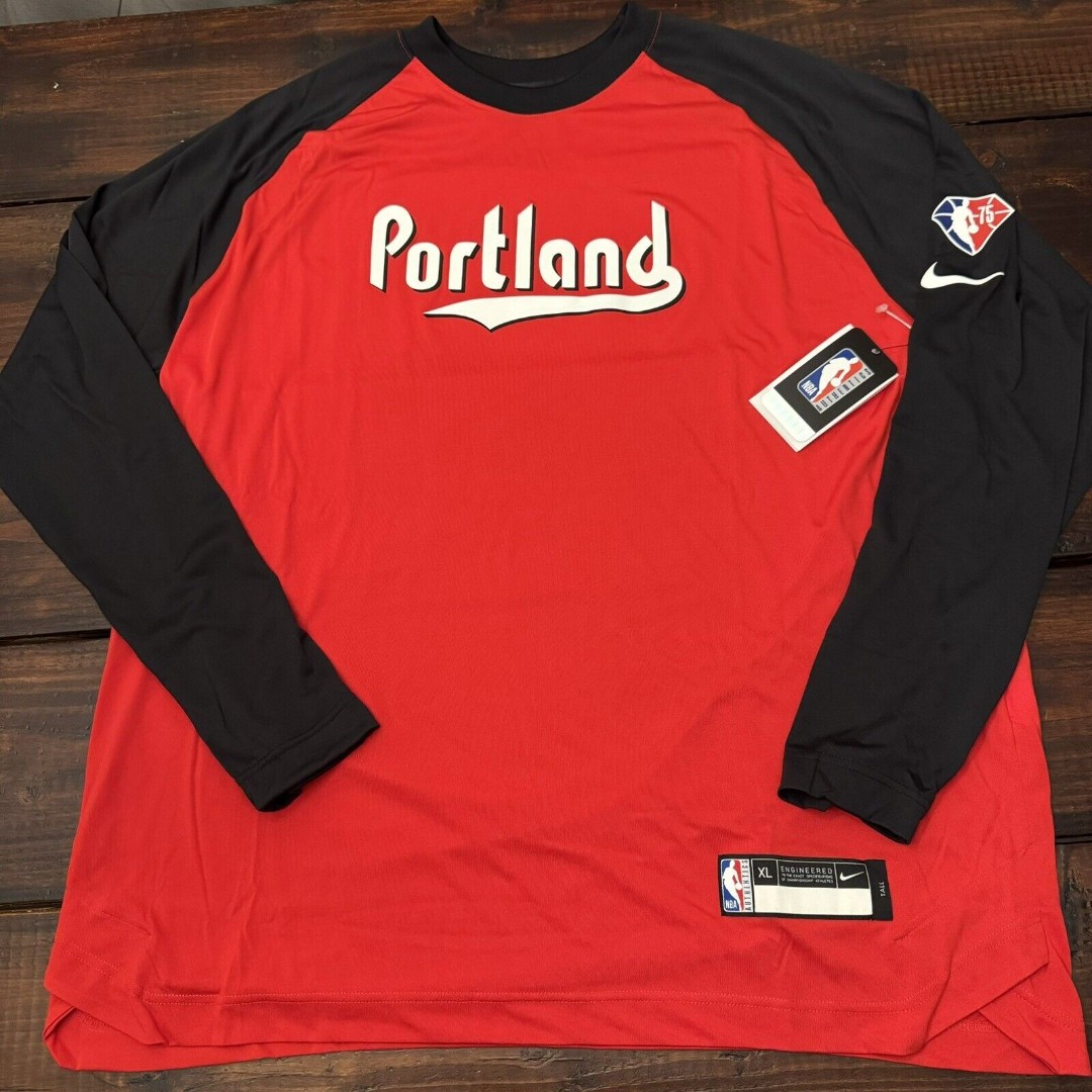 Nike Portland Trail Blazers NBA Team Issued 75th Anniversary Long Sleeve Shirt