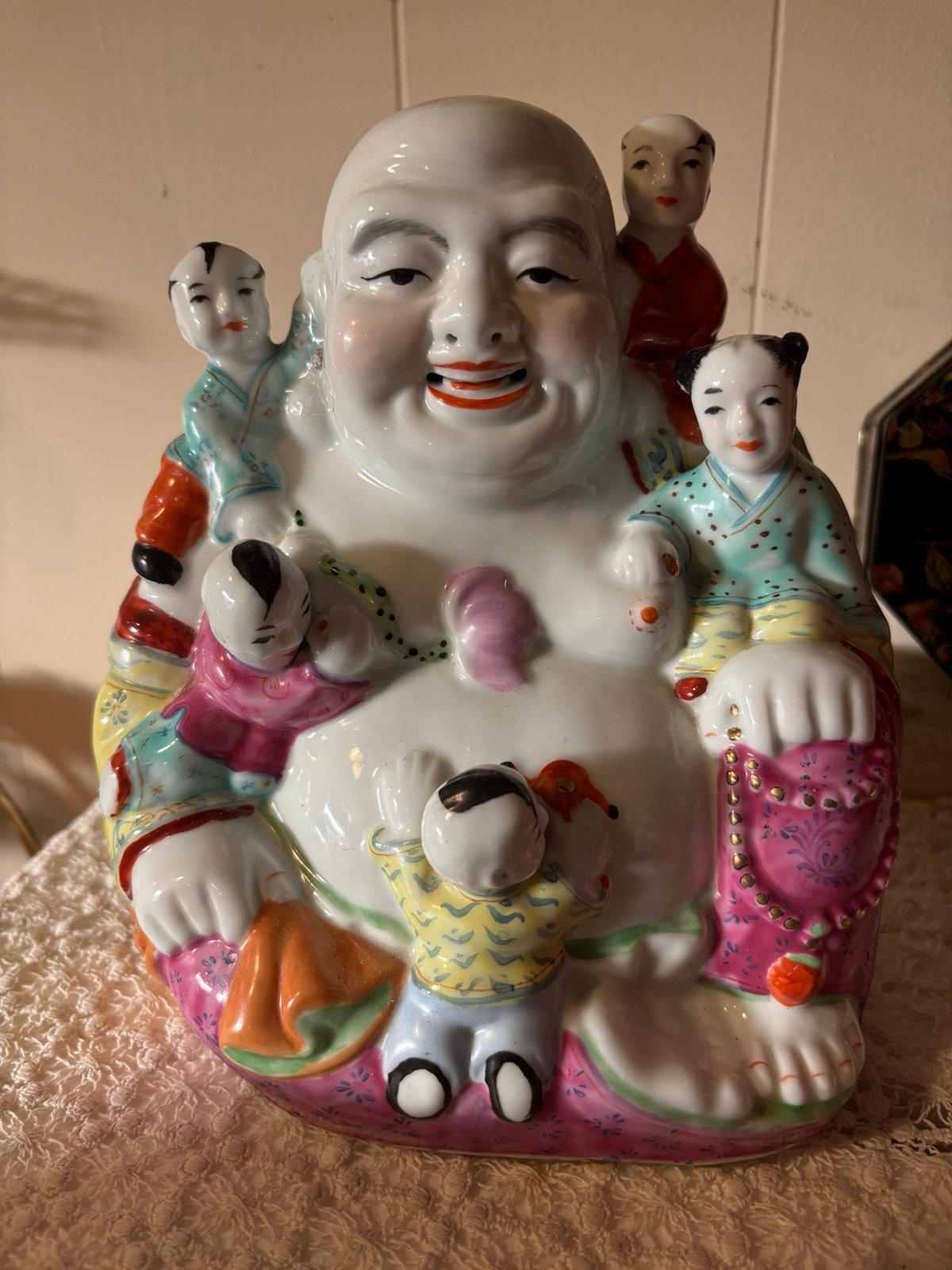 Vintage Chineese Laughing Porcelain Buddha