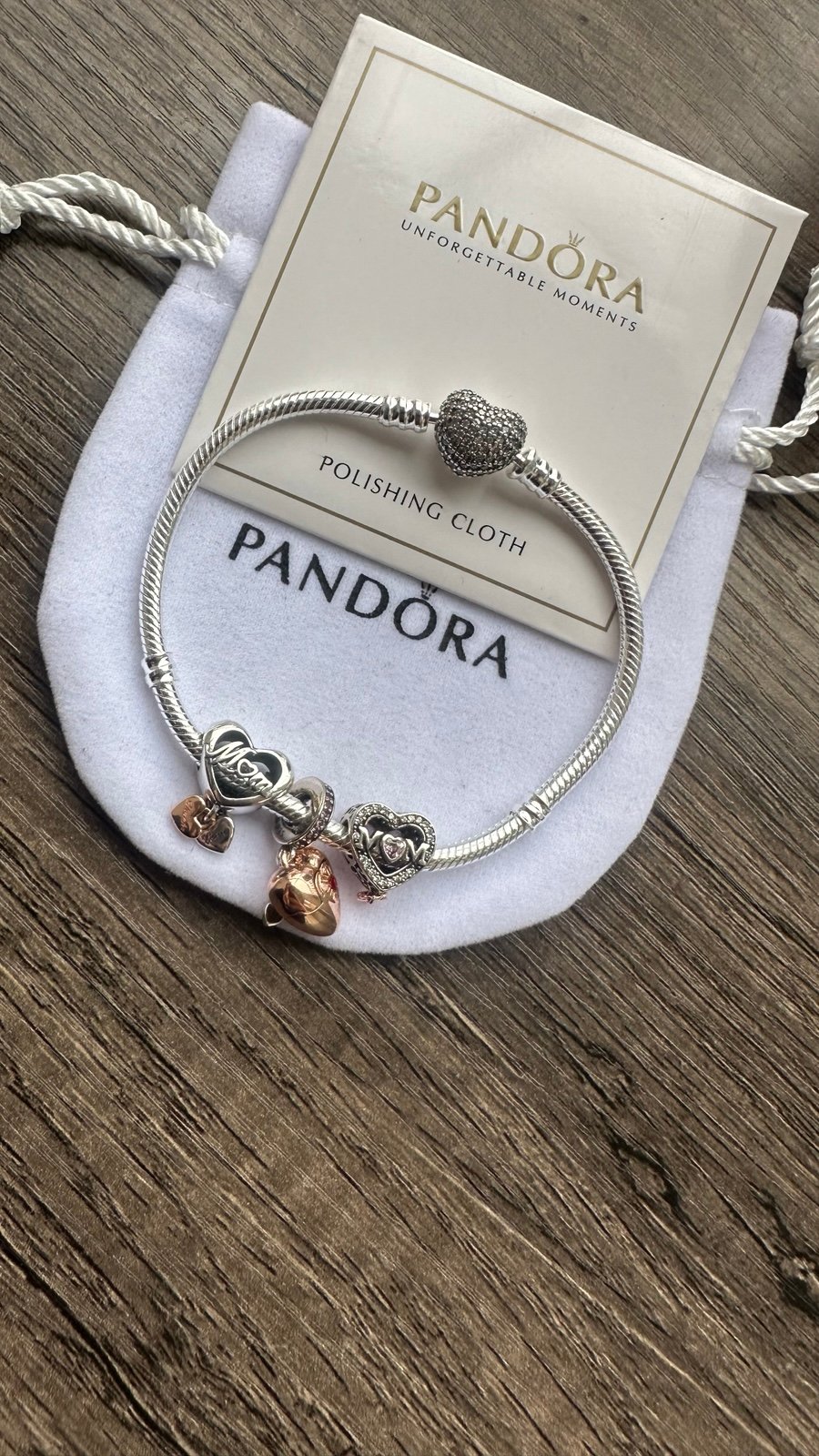 Pandora Bracelet With 3 Charms