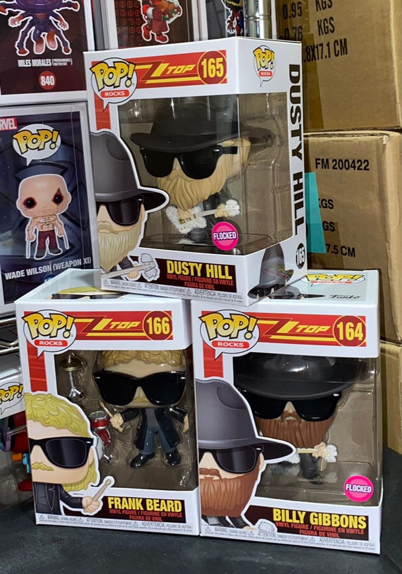 Funko Pop Z Top Billy Gibbons, Frank Beard, and Dusty Hill