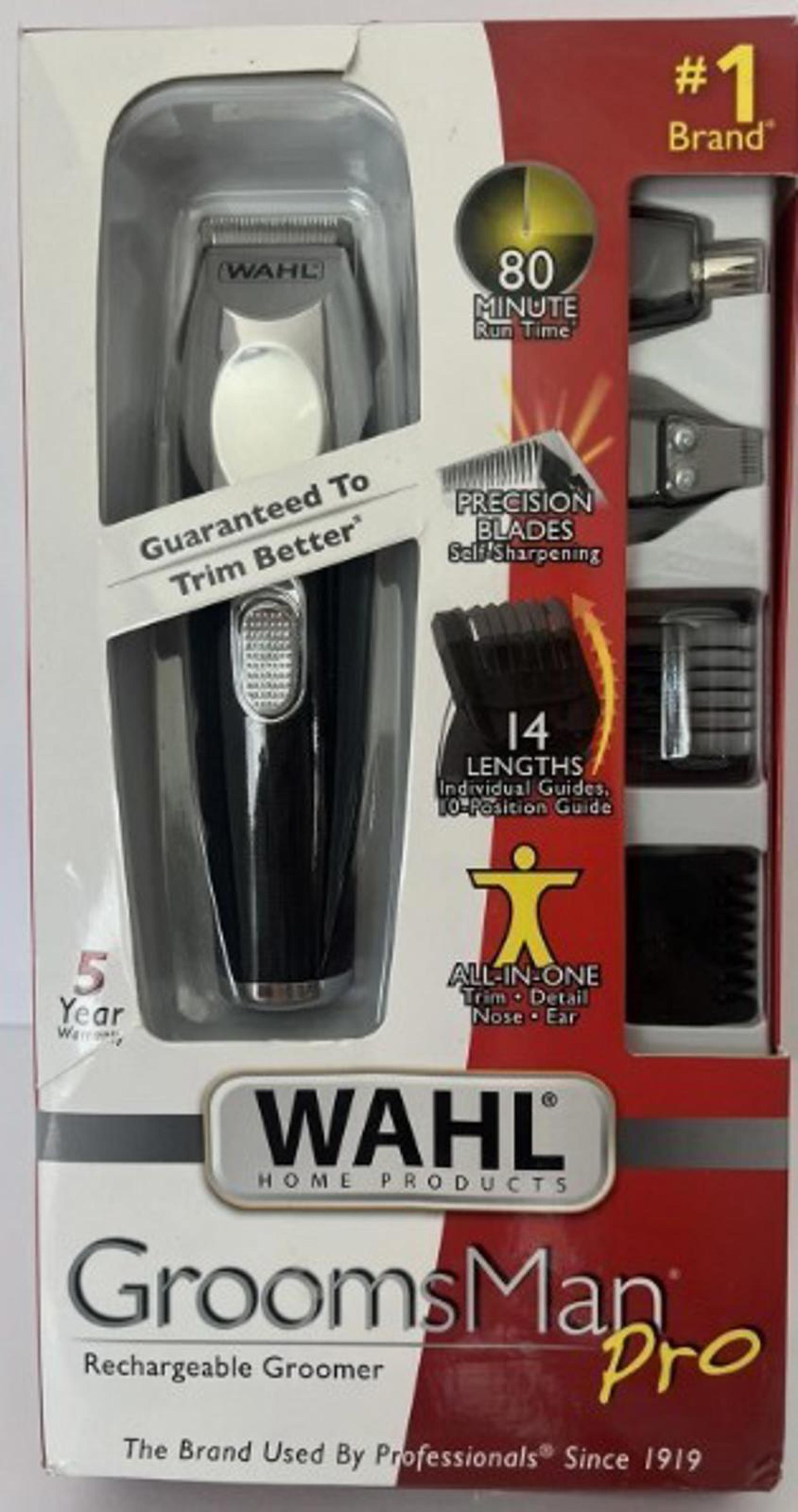 One time used - WAHL GroomsMan Pro, Rechargeable Cordless Groomer Beard Nose Ear