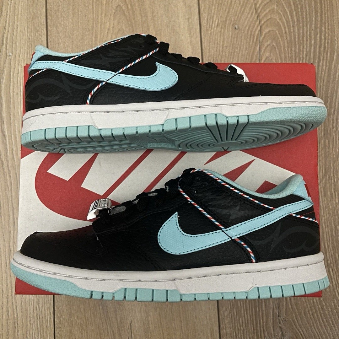 Nike Dunk Low SE Barber Shop Black Size 4Y