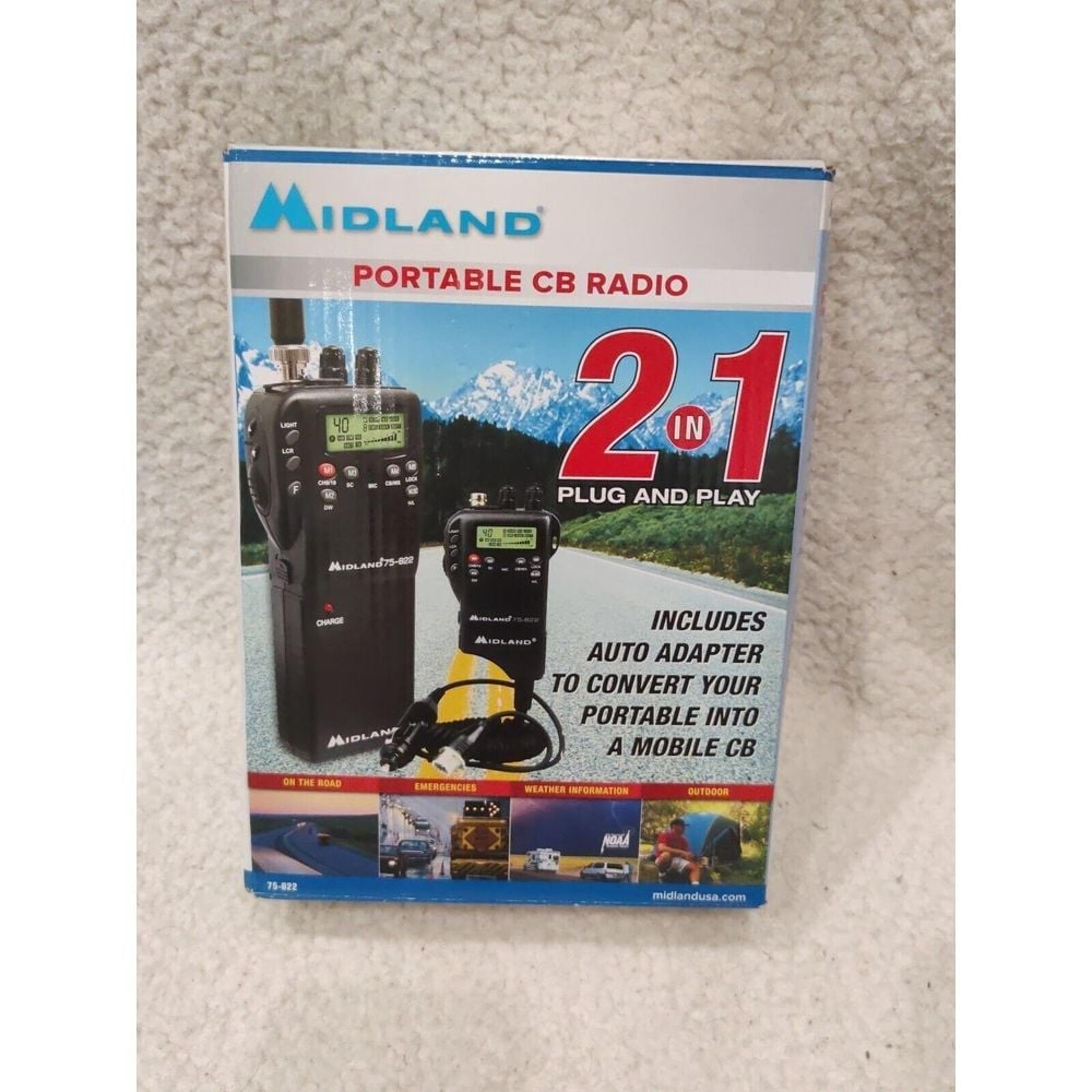 NEW Midland 75-822 40 Channel CB-Way 4W Handheld Portable Weather Radio 10 NOAA