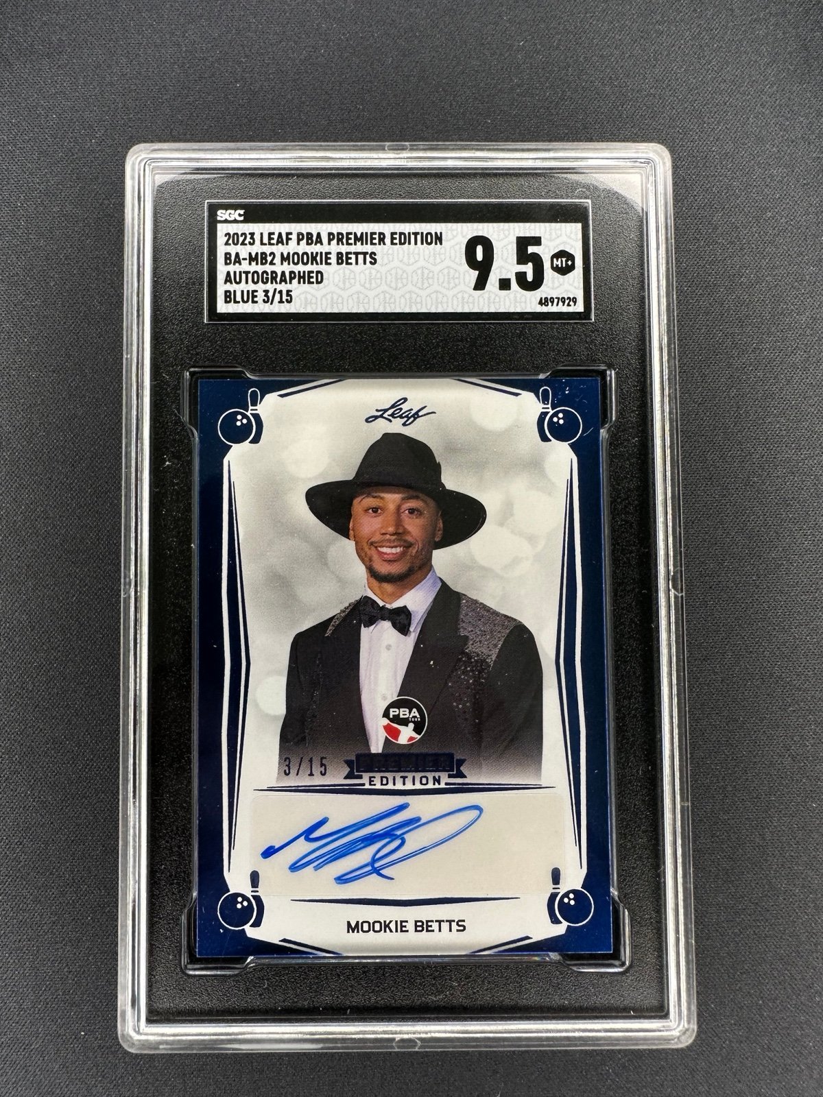 2023 Leaf PBA premier Edition Mookie betts blue auto /15