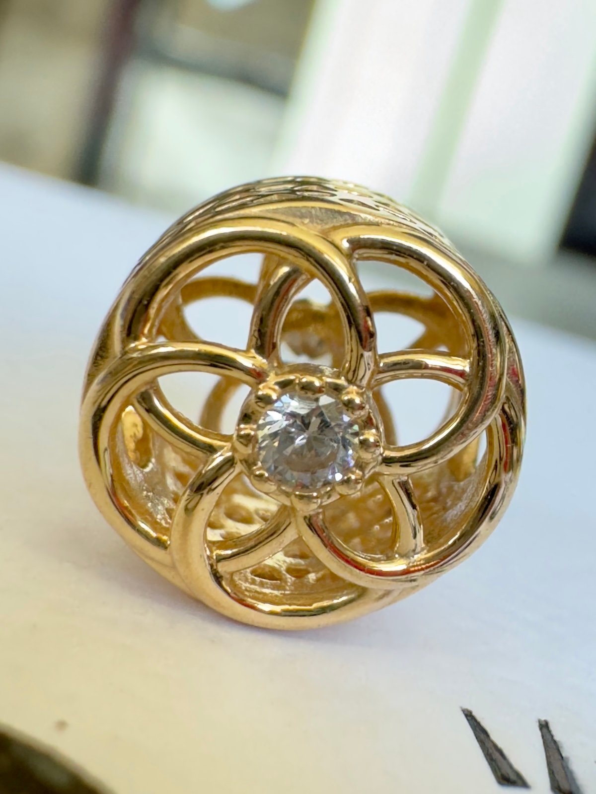 NEW❗️Authentic Pandora 14k Gold Loving Bloom Open Work Charm