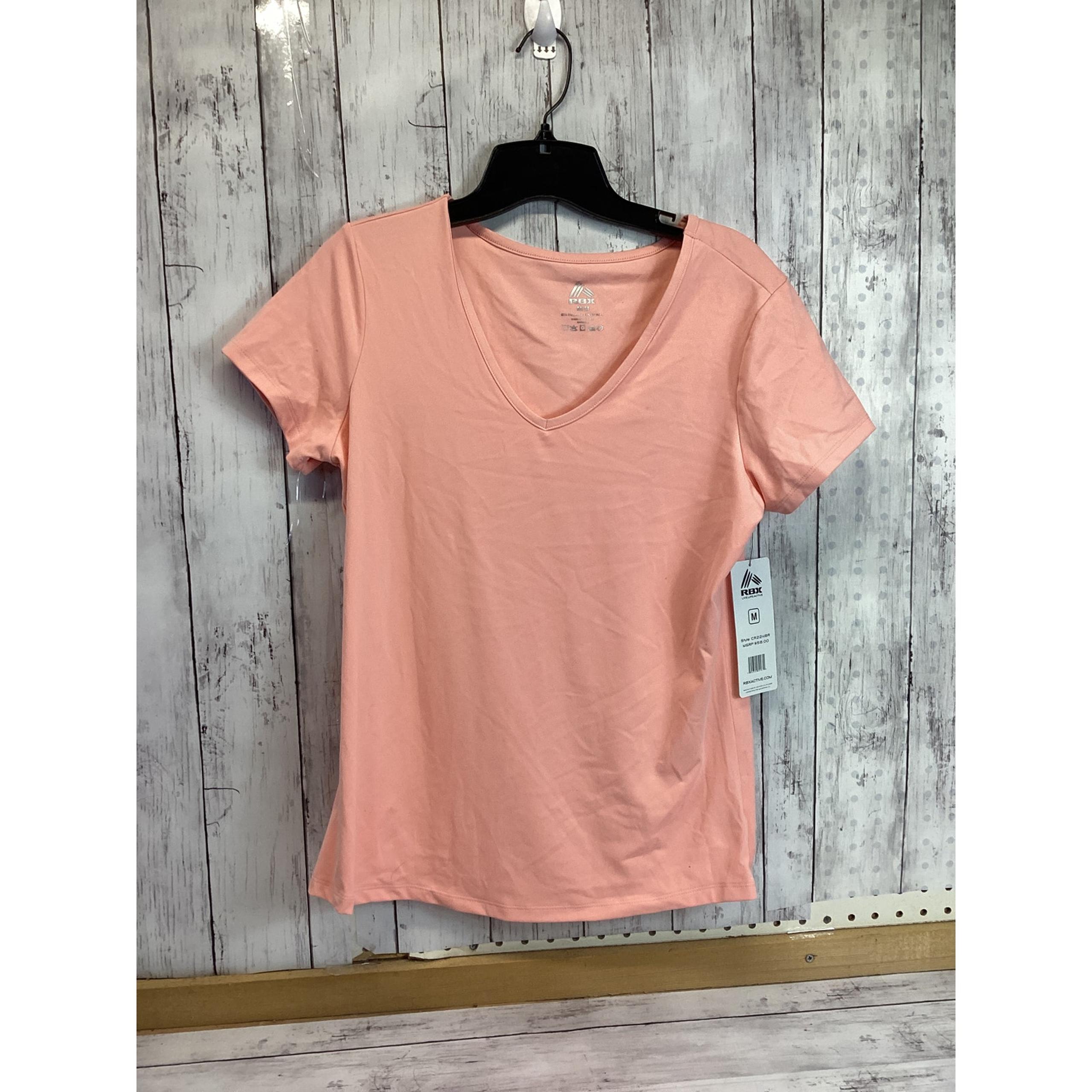 RBX V-Neck T-shirt Short Sleeve Size Medium Pink NWT for Women
