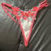 FOR LOVE & LEMONS Neon Poppy Lace Thong Panties NWOT L