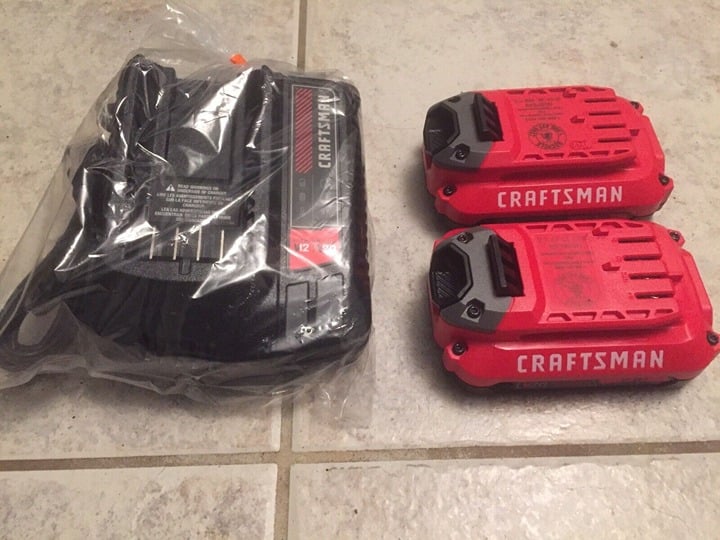 2 x Craftsman 1.3 AH V20 Batteries and Charger Wholesale Lot Kit