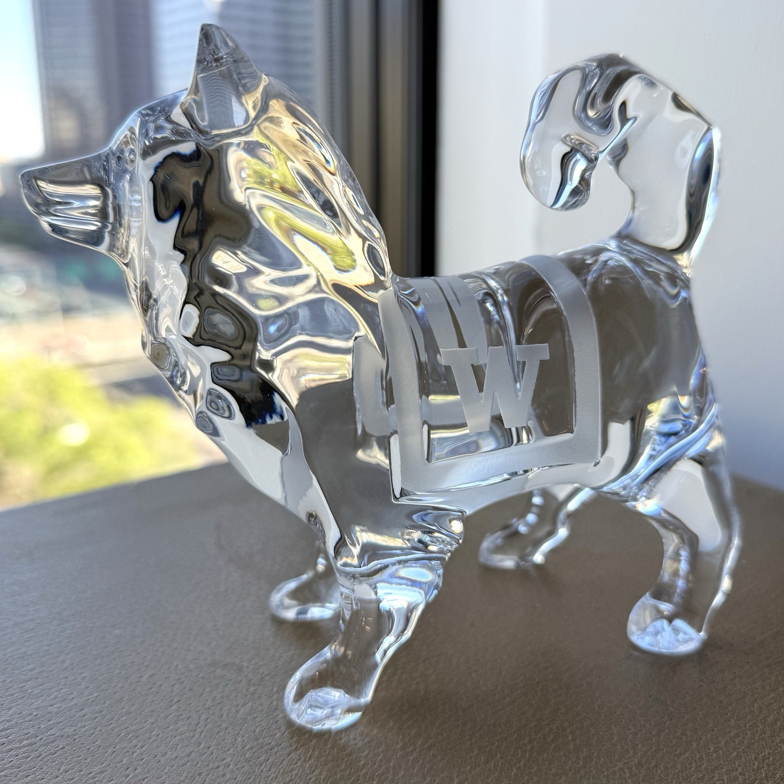 Baccarat Crystal Husky Dog Figurine Paperweight Washington State University